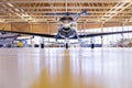 Single turboprop aircraft Pilatus PC-12 in hangar. Stans, Switzerland, 29th November 2010.