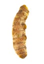 Single Turmeric Root on a White Background