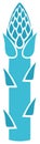 A single turquoise asparagus spear illustration in a flat minimalist style Royalty Free Stock Photo