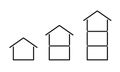 Single Two Three Story house icon set