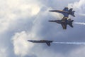 U.S. Navy Blue Angels Flight Demonstration Team in Inverted Flight Royalty Free Stock Photo