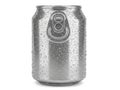 Single unopened soda can with condensation Royalty Free Stock Photo
