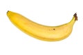 single unpeeled yellow banana isolated on white Royalty Free Stock Photo