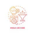 Single-use code red gradient concept icon Royalty Free Stock Photo
