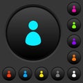 Single user dark push buttons with color icons