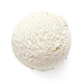 Single vanilla ice cream ball or scoop Royalty Free Stock Photo