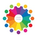 Single vector color wheel theory twelve colors Royalty Free Stock Photo