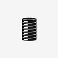 Minimalist data storage server icon, information technology disk array silhouette Royalty Free Stock Photo