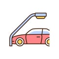 Single-vehicle collision RGB color icon
