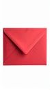 Single vibrant red closed envelope with a classic flap design, isolated on a bright white background. Royalty Free Stock Photo