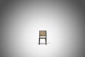 Single vintage chair in white empty blank room with gradient