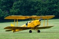 Single vintage yellow Tiger moth aircraft