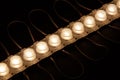 Single warm white led module on black background Royalty Free Stock Photo