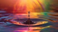 A single water drop refracts light, creating a mesmerizing lens flare or rainbow effect, Ai Generated Royalty Free Stock Photo