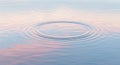 Single water droplet creating ripple effect on calm surface macro view Royalty Free Stock Photo