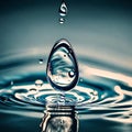 Water droplet with ripples underneath - ai generated image