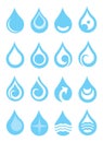 Single Water Droplets with Symbols Design Vector Icon Set Royalty Free Stock Photo