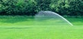Single water sprinkler on lawn