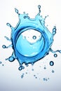 Single water vortex splash isolated on white background for optimal search relevance Royalty Free Stock Photo