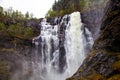 Single waterfall, north river, Norway Royalty Free Stock Photo