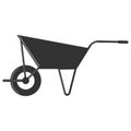 Single wheelbarrow vector illustration in black