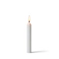 A single white candle is depicted against a plain white background Royalty Free Stock Photo