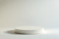 a single white circular platform with a smooth, matte finish Royalty Free Stock Photo