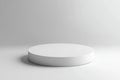 a single white circular platform with a smooth, matte finish Royalty Free Stock Photo