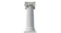 Single White Ionic Column With Fluted Shaft On A White Background architecture ancient Royalty Free Stock Photo