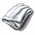 Minimalistic Cartoon Towel Illustration On White Background