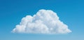 Single white cloud alone in the blue sky. Generated AI. Royalty Free Stock Photo