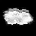 Single white cloud isolated over black background