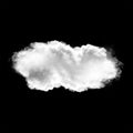 Single white cloud isolated over black background