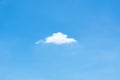 Single white cloud stay alone in bright blue sky Royalty Free Stock Photo