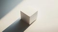 Single White Cube on Minimal Surface Royalty Free Stock Photo