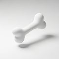 A Single White 3D Rendered Dog Bone Floating with Shadow Keywords: dog bone, white, 3d, render, floating, shadow, isolated, object Royalty Free Stock Photo