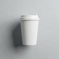 Single white disposable coffee cup with lid Royalty Free Stock Photo