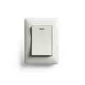 Single White Light Switch on White Background electrical switch toggle Royalty Free Stock Photo