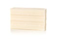 Single white piece of soap bar over white Royalty Free Stock Photo