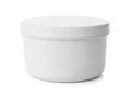 Single white plastic container isolated on white background Royalty Free Stock Photo