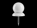 Single white pushpin on black background Royalty Free Stock Photo