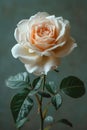 Single white rose with dewdrops,. AI Generated