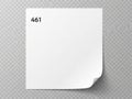 Single white sticky note with number 461 Royalty Free Stock Photo