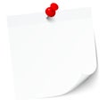 Single White Sticky Note With Red Pin