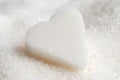 White sugar heart and granulated sugar