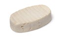 Single whole French le coq de bruyere cheese on white background