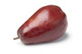 Single whole fresh ripe Red Modoc pear on white background