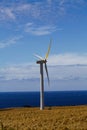 Single Wind Mill Tower Standing On Hill Hawaii Big Island Royalty Free Stock Photo