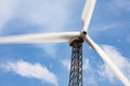 Single Wind Turbine Over Dramatic Blue Sky Royalty Free Stock Photo