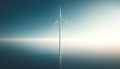 Single wind turbine standing tall against a clear blue sky Royalty Free Stock Photo
